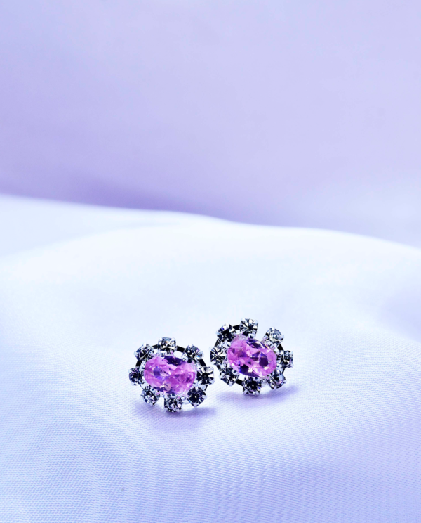 Cubic Zirconia Ovel Crystal Tops-Pink