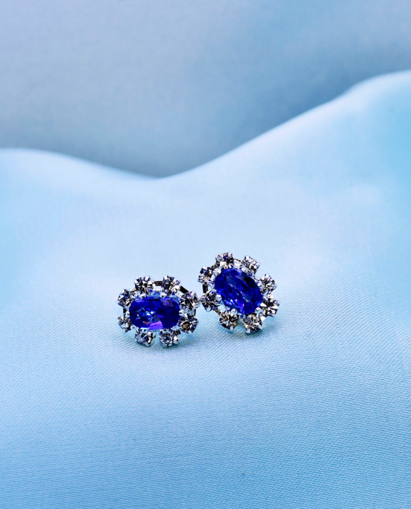 Cubic Zirconia Ovel Crystal Tops-Blue