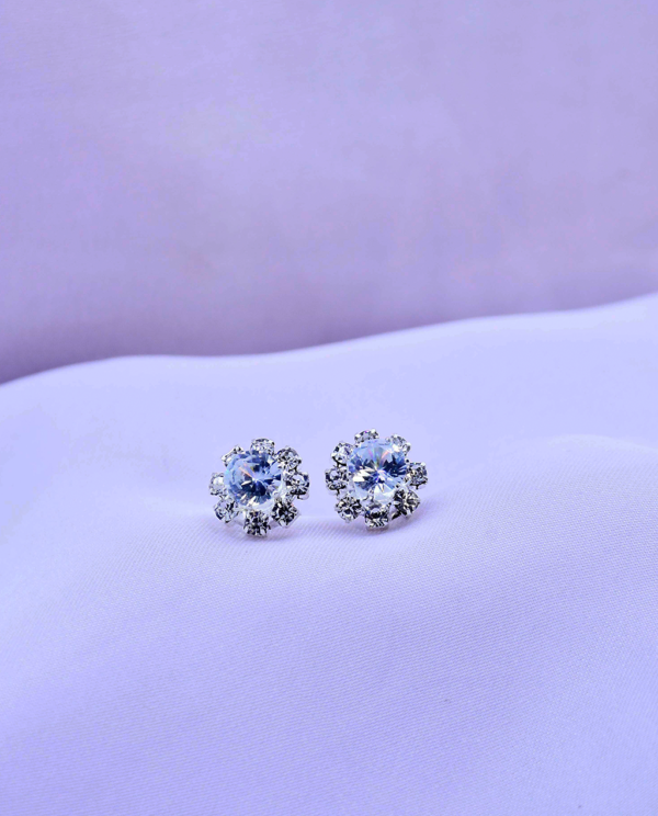 Cubic Zirconia Circle Crystal Tops-White