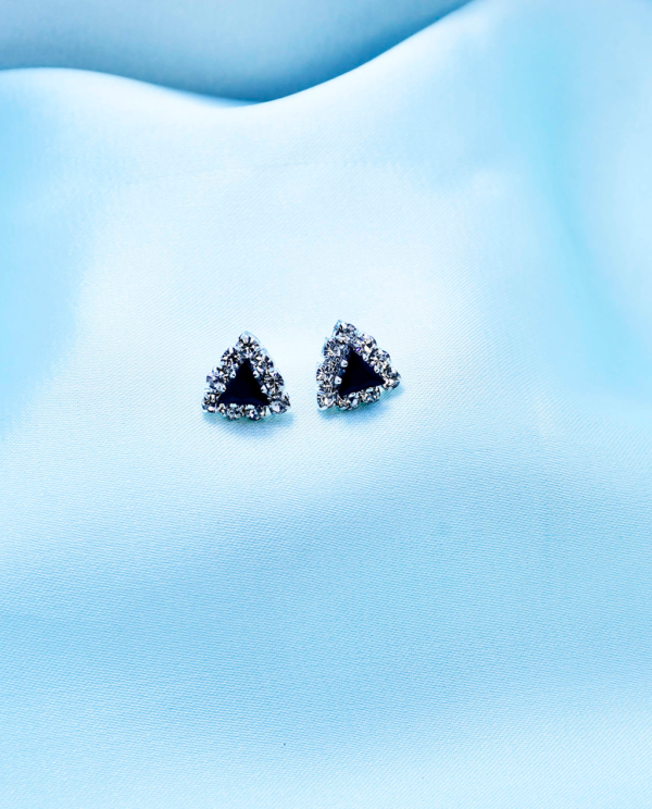 Cubic Zirconia Triangle Crystal Tops-Black