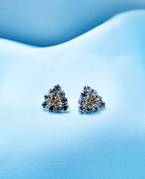 Cubic Zirconia Triangle Crystal Tops-Champagne