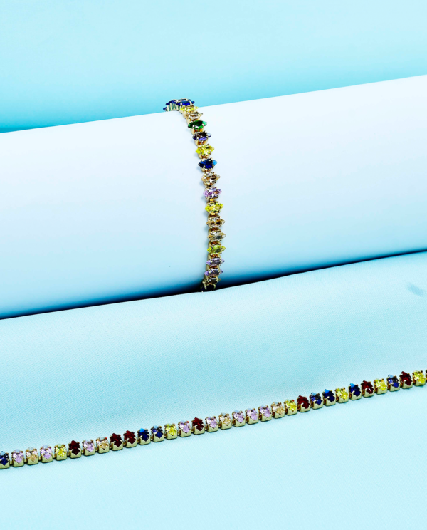 Zarki Crystal Gold Plated Wrist Bracelet-Multi