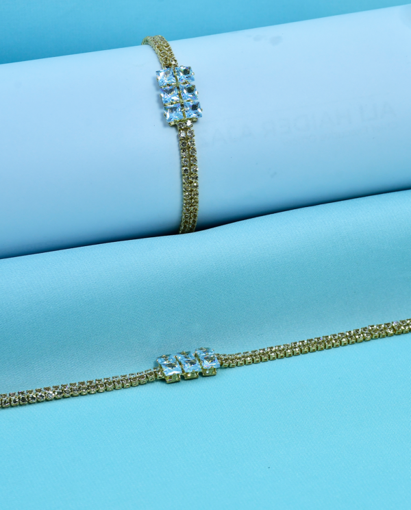 China Gold Chain Crystal Bracelet-White