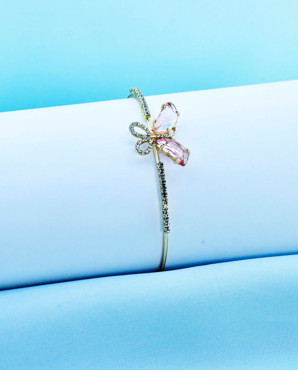 Butterfly Bangle Golden-Light Pink