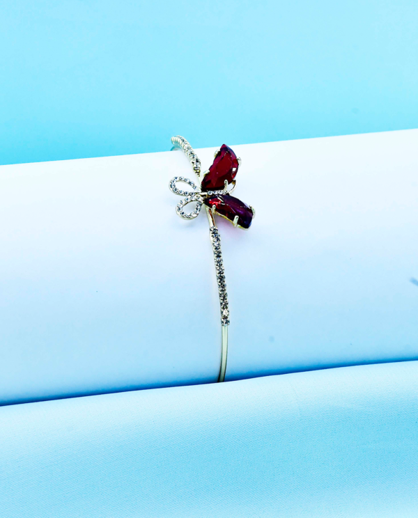 Butterfly Bangle Golden-Maroon Red