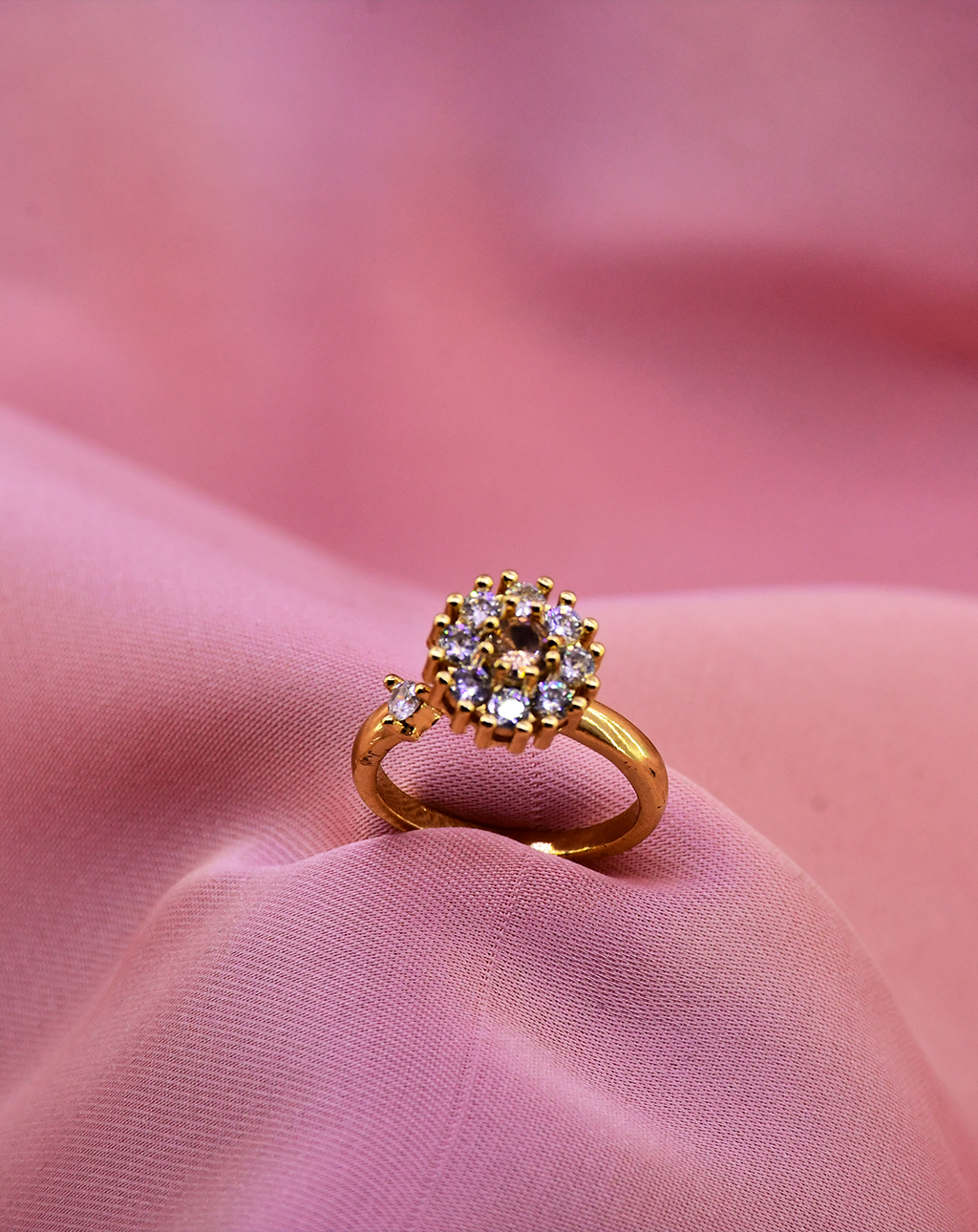 Royal Diamond Round Cluster Ring-Champagne