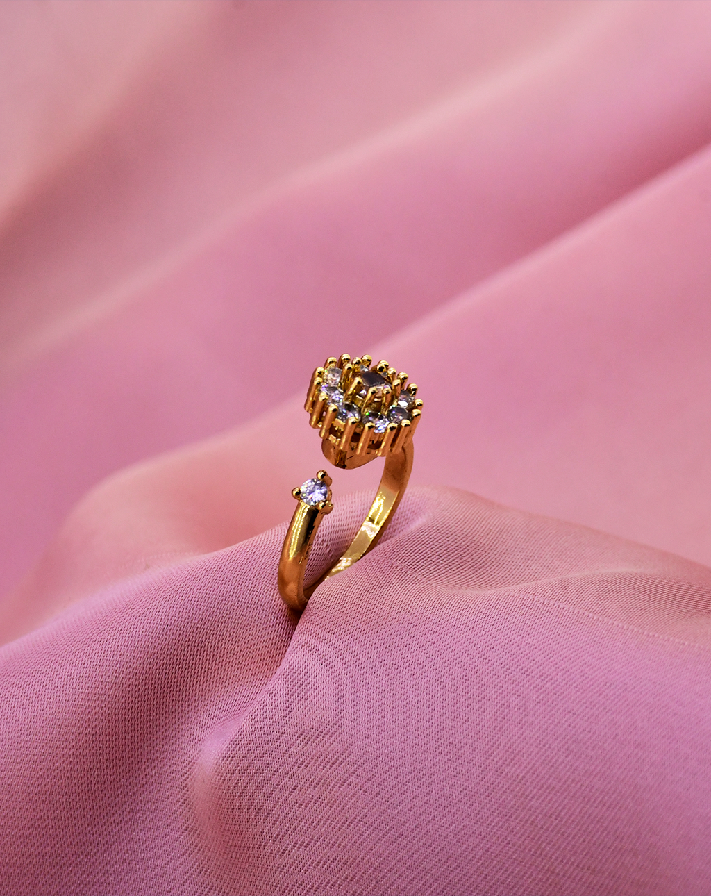 Royal Diamond Round Cluster Ring-Champagne - Image 2