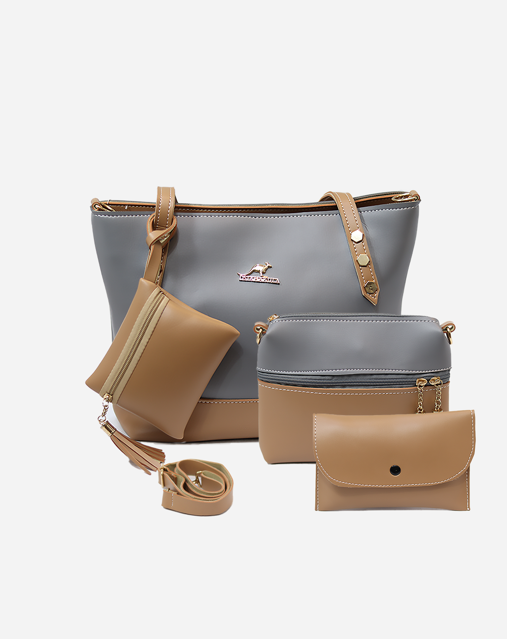 Dream 4 Piece HandBags Set-Gray Skin