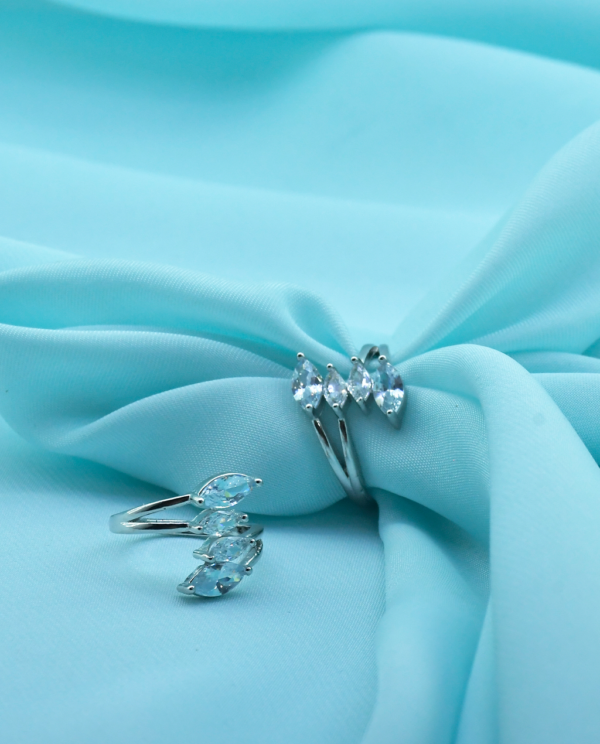 Petal Cluster Crystal Sliver Ring