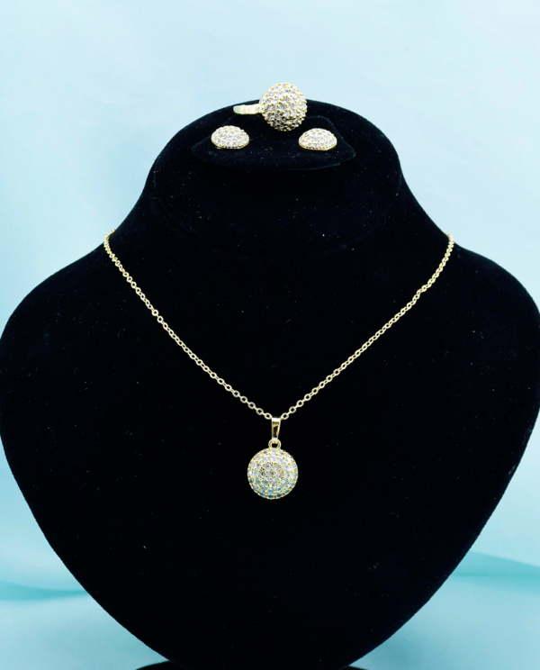 Gold Plated Crystal Necklace Set