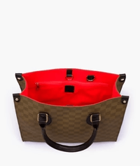 Delight Check Tote-Brown - Image 5