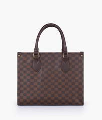 Delight Check Tote-Dark Brown - Image 2