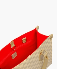 Delight Check Tote-Off White - Image 4