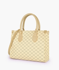 Delight Check Tote-Off White