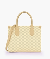 Delight Check Tote-Off White - Image 2